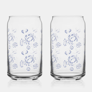 Mediterranean Life Outline Can Glass