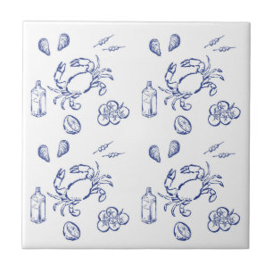 Mediterranean Life Outline Ceramic Tile