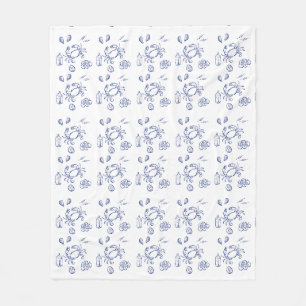 Mediterranean Life Outline Fleece Blanket