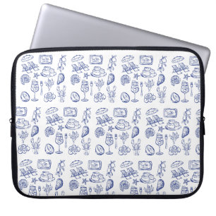 Mediterranean Life Outline Laptop Sleeve