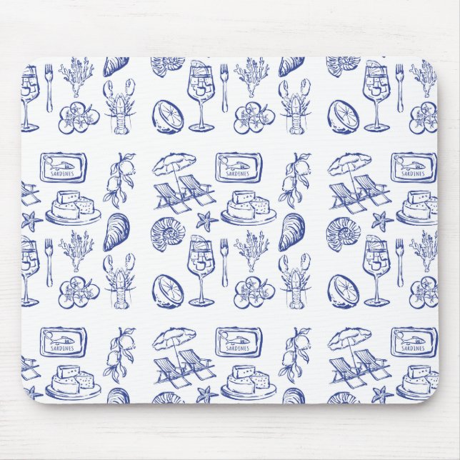 Mediterranean Life Outline Mouse Pad (Front)
