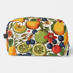 Mediterranean Limes, Lemons and Flowers. Painted Dopp Kit