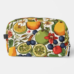 Mediterranean Limes, Lemons and Flowers. Painted Dopp Kit