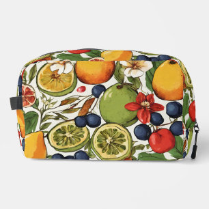 Mediterranean Limes, Lemons and Flowers. Painted Dopp Kit