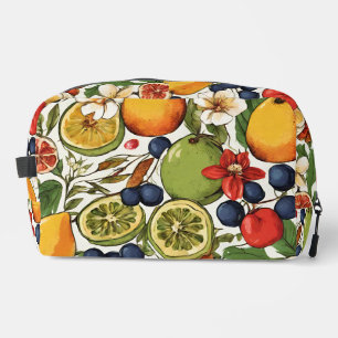 Mediterranean Limes, Lemons and Flowers. Painted Dopp Kit