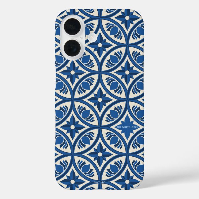 Mediterranean Lotus Tile Pattern - The White Lotus Case-Mate iPhone Case (Back)