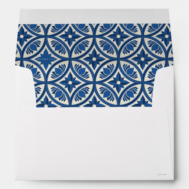 Mediterranean Lotus Tile Pattern - The White Lotus Envelope (Back (Bottom))