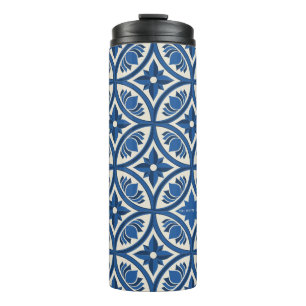 Mediterranean Lotus Tile Pattern - The White Lotus Thermal Tumbler