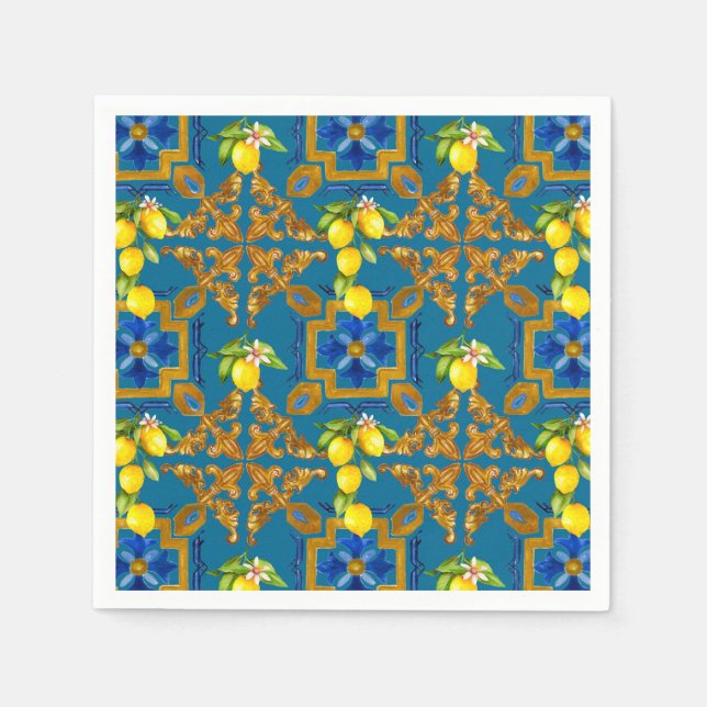 Mediterranean,majolica,tiles    napkin (Front)