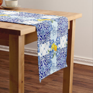 Mediterranean,majolica,tiles  short table runner