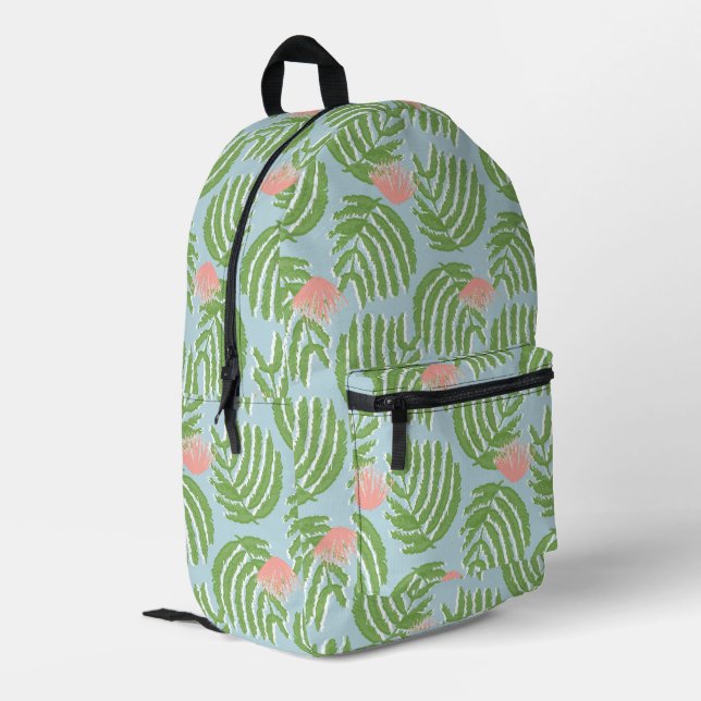Mediterranean Mimosa Flower Bloom Pattern Printed Backpack (Back Corner Left)
