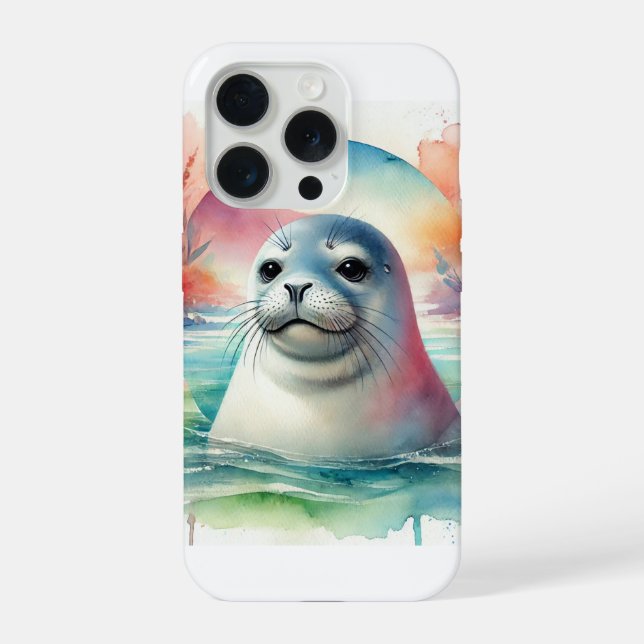 Mediterranean monk seal serenity 210824AREF111 - W iPhone Case (Back)