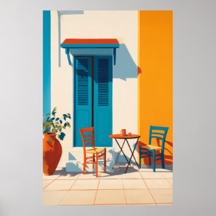 Mediterranean Morning Terrace Bliss Poster