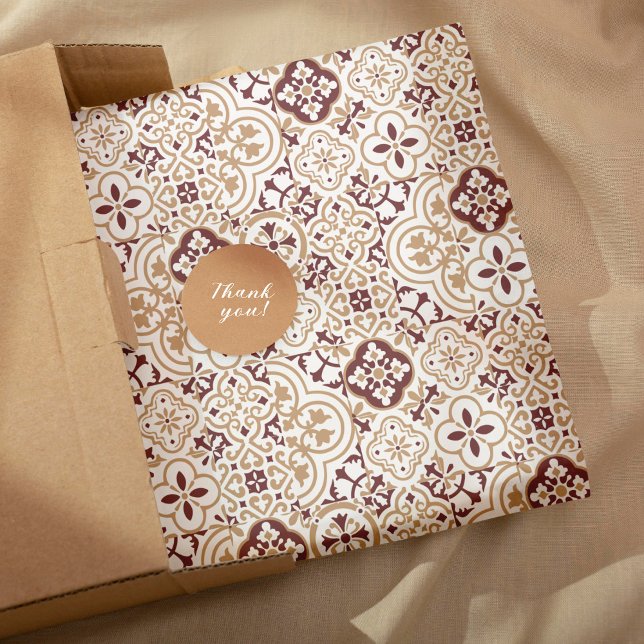 Mediterranean Moroccan Tile pattern Wrapping Paper Sheet (1 pattern , 3 layouts)