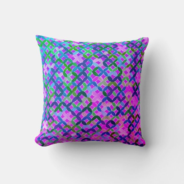 Mediterranean Mosaic Throw Pillow (Front)