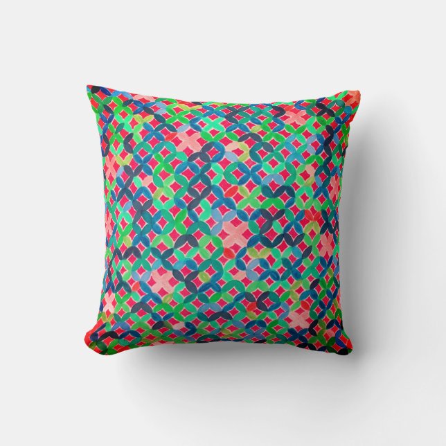 Mediterranean Mosaic Throw Pillow (Front)