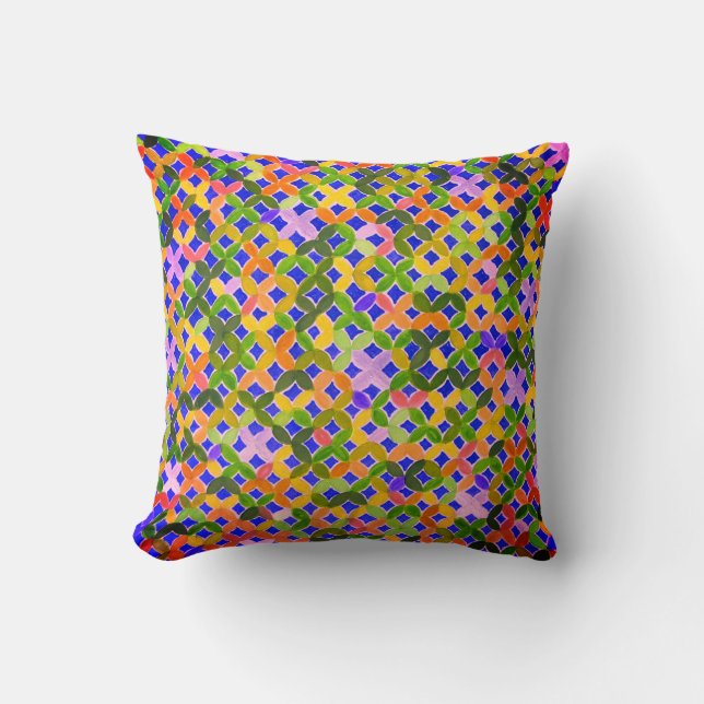 Mediterranean Mosaic Throw Pillow (Front)