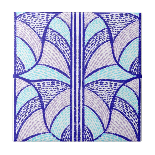 Mediterranean Neon Mosaic Pattern  Ceramic Tile (Front)