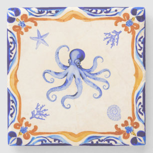Mediterranean Octopus Stone Coaster