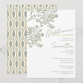 Mediterranean Olive Branch Bridal Shower Invitation