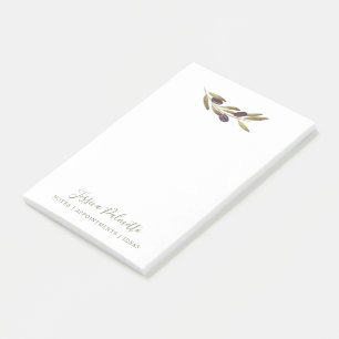 Mediterranean Olive Branch Personalised Tall Post-it Notes