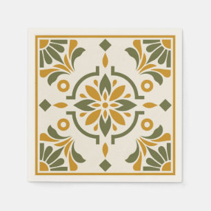 Mediterranean Olive Tile Napkin