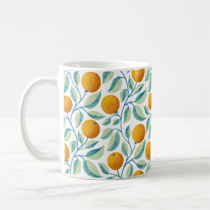 Mediterranean Orange & Teal Botanical Citrus Coffee Mug