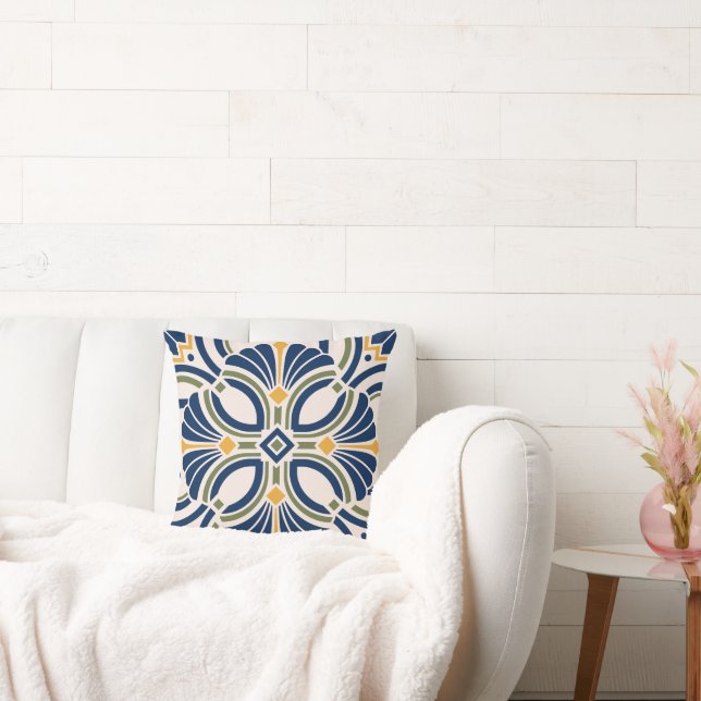 Mediterranean Ornamental Tile Cushion (Couch)