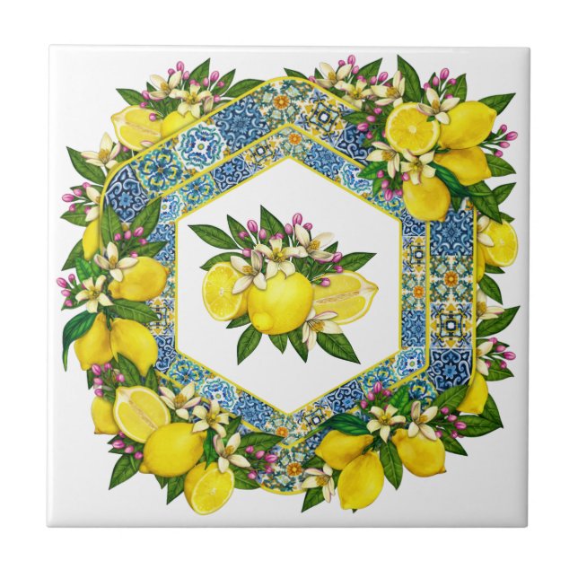 Mediterranean Pattern Color 5 Ceramic Tile (Front)