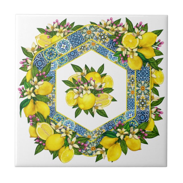 Mediterranean Pattern Colour 7  Ceramic Tile (Front)