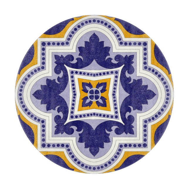 Mediterranean Pattern Kitchen Cutting Board (Front)