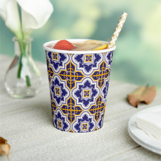 Mediterranean Pattern Kitchen Paper Cups