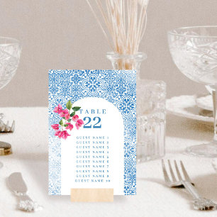 Mediterranean pattern Seating chart Number card