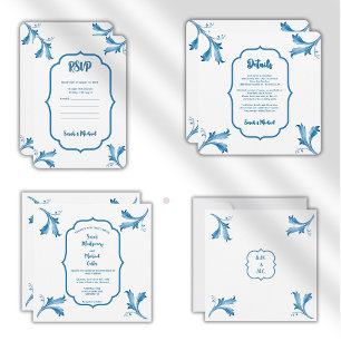 Mediterranean Portuguese Blue Tile Custom Invitation