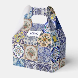 Mediterranean Portuguese Tiles Wedding Favour Box