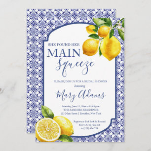 Mediterranean Positano Main Squeeze Bridal Shower Invitation