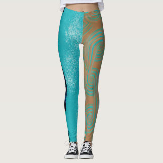 Mediterranean Resort Pool Water and Greek Colour Leggings