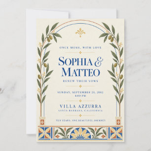 Mediterranean Riviera Vow Renewal Invitation