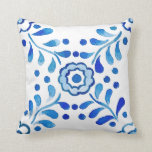 Mediterranean Royal Blue Tile Santorini  Cushion<br><div class="desc">Mediterranean Royal Blue Tile Santorini Throw Pillow
Message me if you need any adjustments</div>