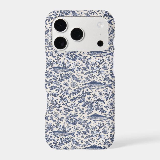 Mediterranean Sardine Chinoiserie iPhone Case (Back)