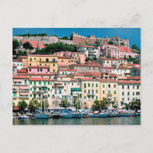 Mediterranean Sea Coast Italy Village and Harbour Postcard