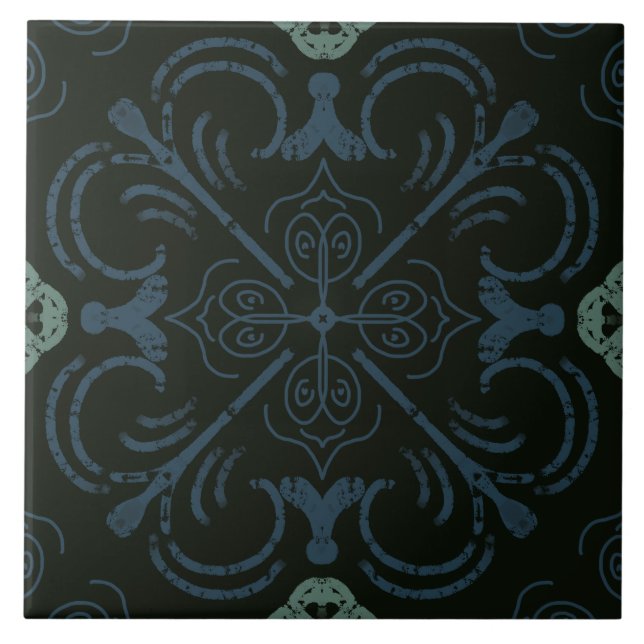 Mediterranean Sea Foam Blue - home decor accent Ceramic Tile (Front)