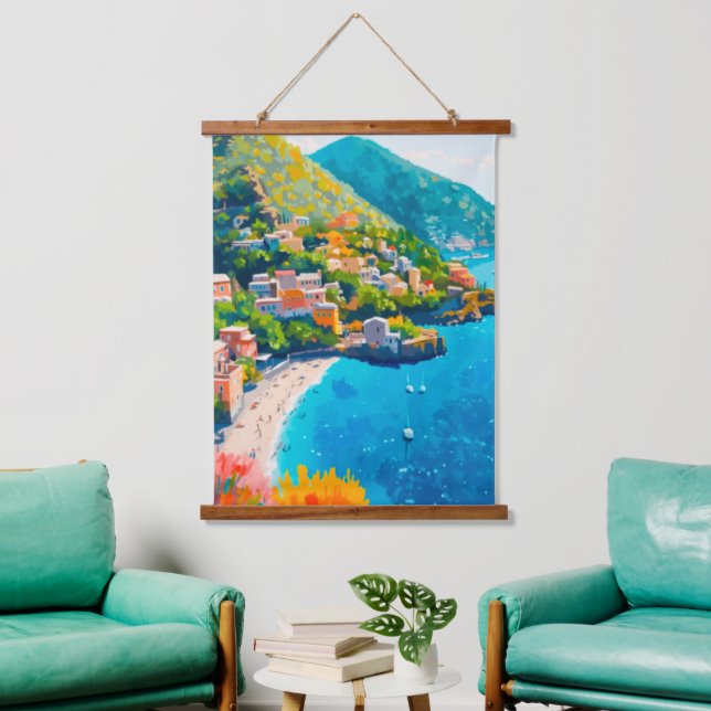 Mediterranean Sea Town Hanging Tapestry (Living Room)
