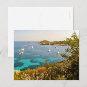 Mediterranean Sea & Yachts, Portinatx, Ibiza Postcard