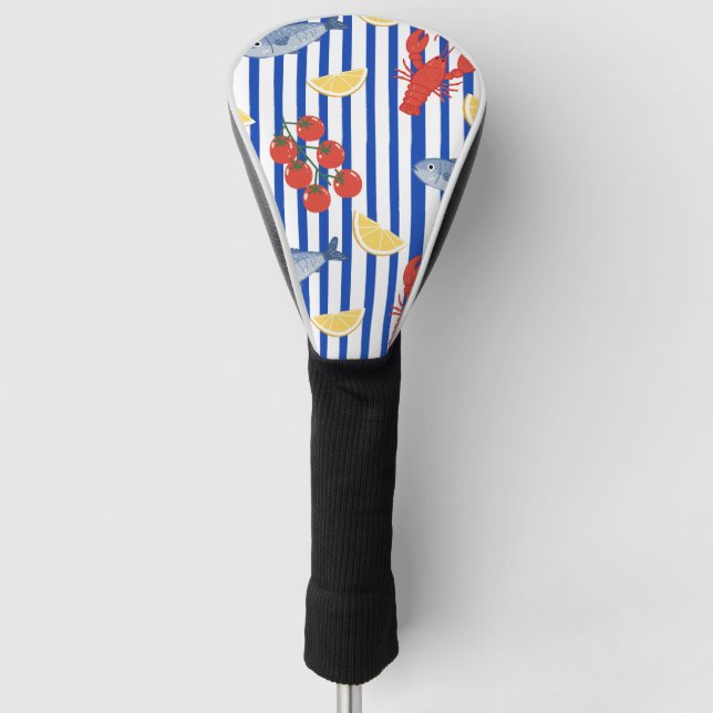 Mediterranean Seafood Market Pattern (2) Golf Head Cover (Front)