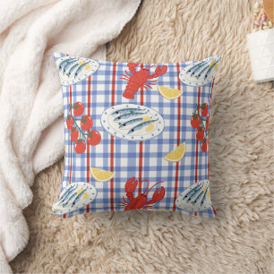 Mediterranean Seafood Market Pattern (3) Cushion