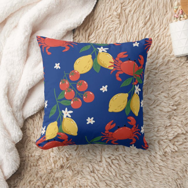 Mediterranean Seafood Market Pattern (4) Cushion (Blanket)
