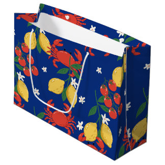 Mediterranean Seafood Market Pattern (4) Large Gift Bag