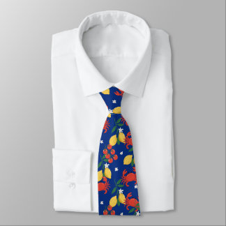 Mediterranean Seafood Market Pattern (4) Tie