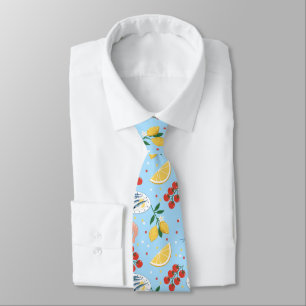 Mediterranean Seafood Market Pattern (5) Tie
